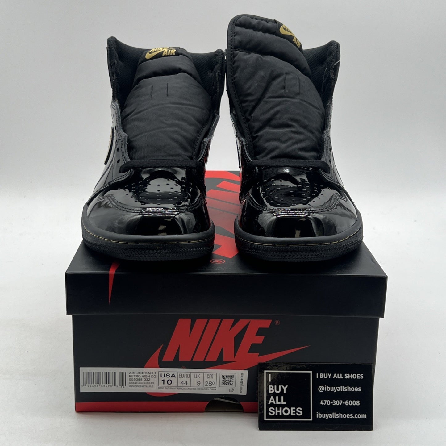 Size 10 - Air Jordan 1 Black 2020 (555088-032)