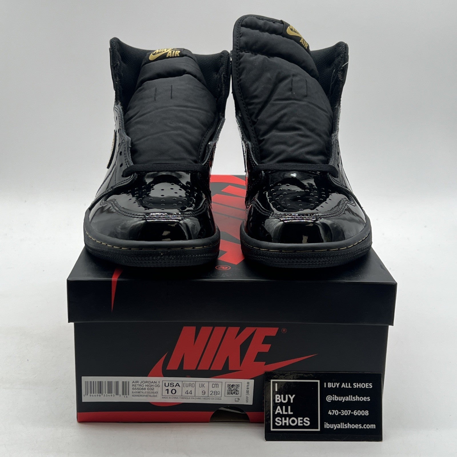 Size 10 - Air Jordan 1 Black 2020 (555088-032)
