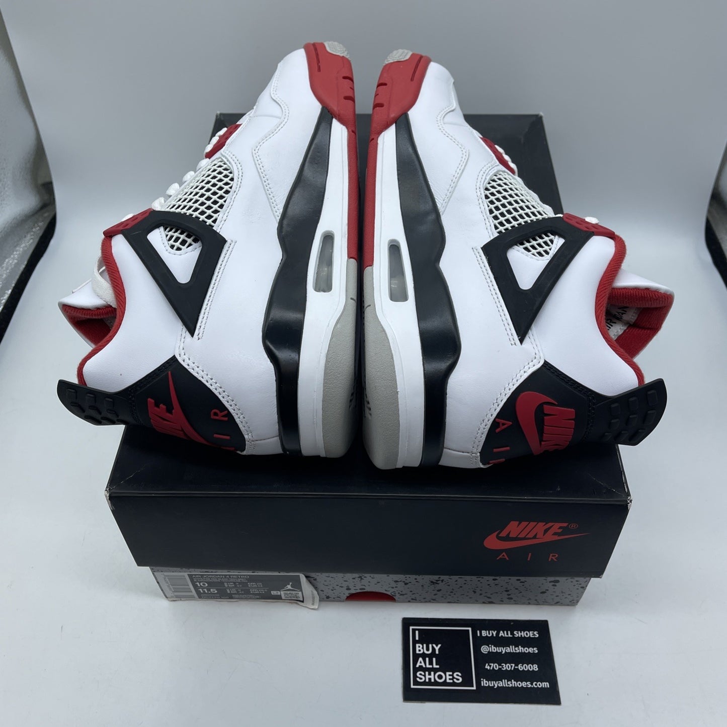 Size 10 - Jordan 4 Retro OG Mid Fire Red Black White Leather (DC7770-160)