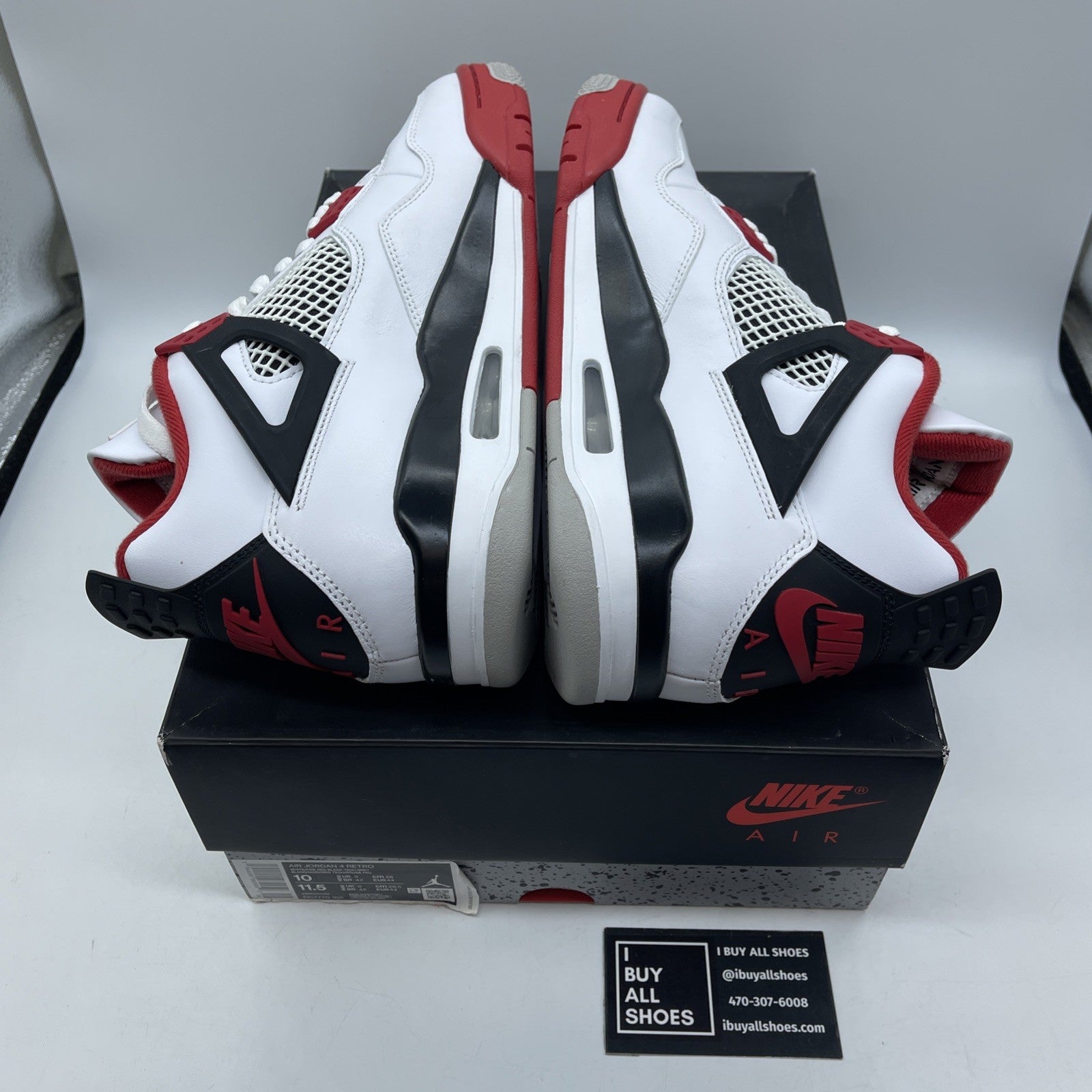 Size 10 - Jordan 4 Retro OG Mid Fire Red Black White Leather (DC7770-160)
