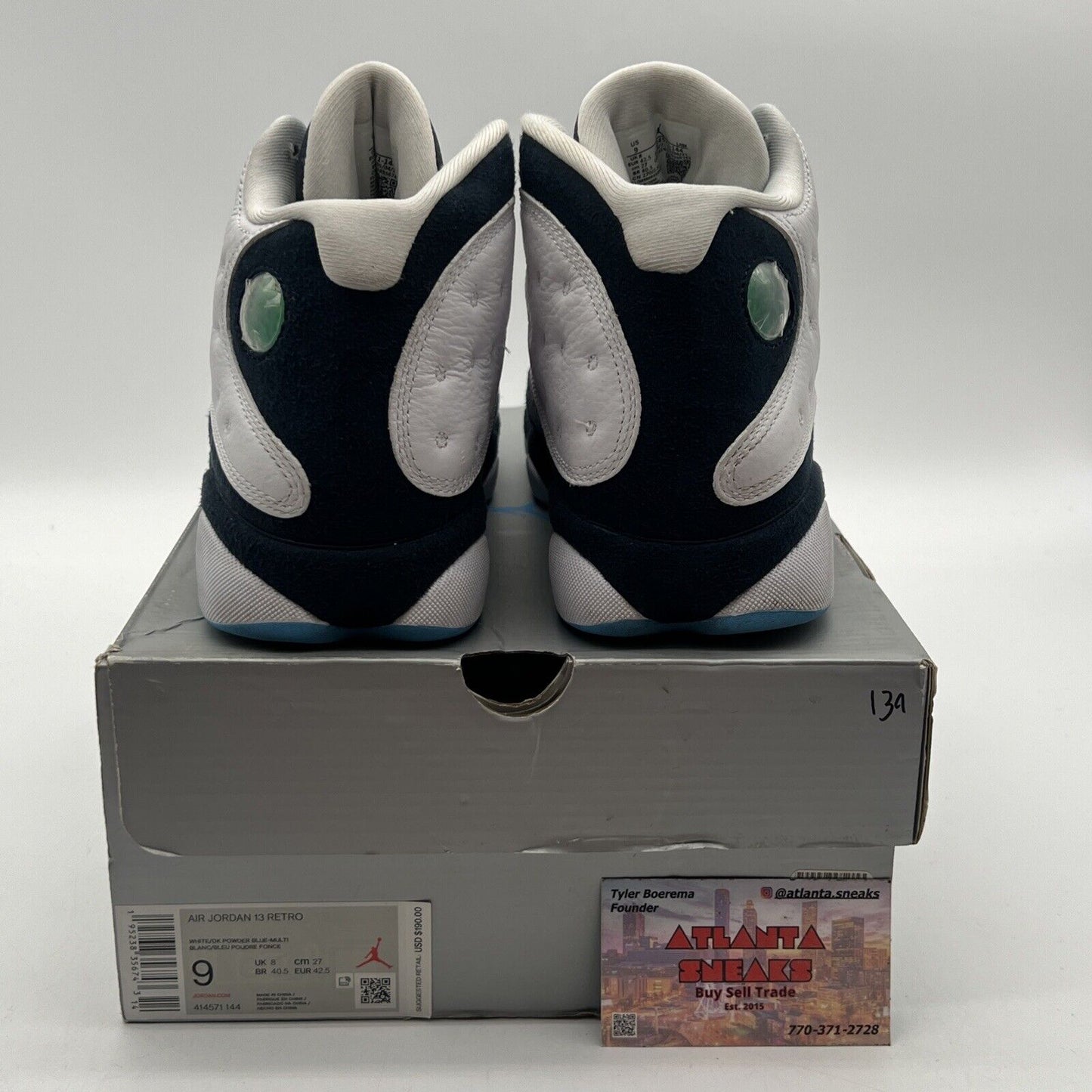 Size 9 - Jordan 13 Retro Obsidian White Navy Blue Leather (415571-144)