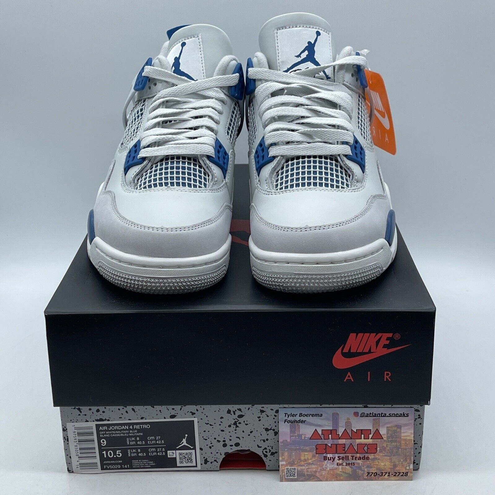 Size 9 - Air Jordan 4 Retro 2024 Military Blue White Leather (FV5029-141)