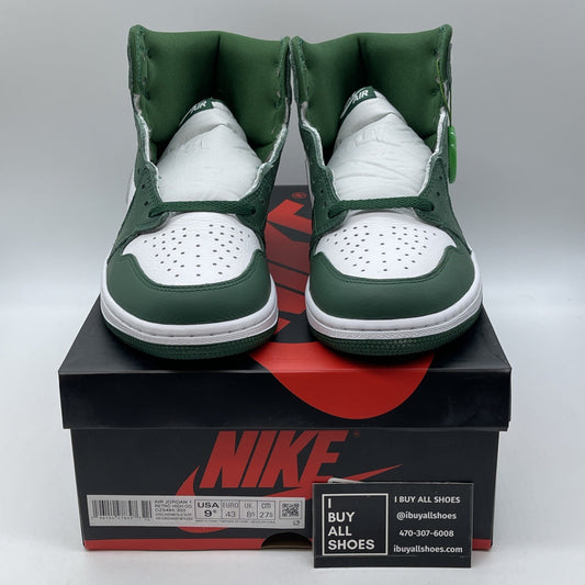 Size 9.5 - Jordan 1 Retro OG High Gorge Green Silver Leather (DZ5485-303)