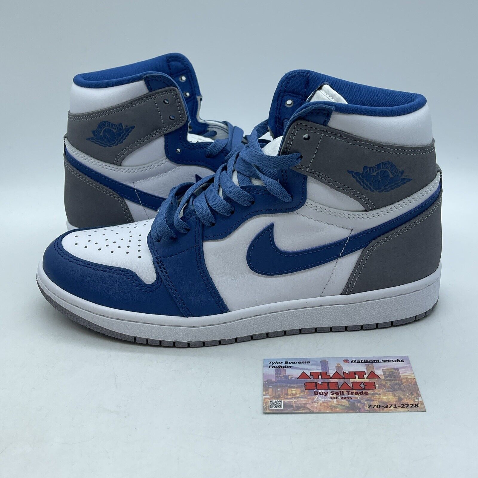 Size 8.5 - Jordan 1 Retro OG High True Blue White Grey Suede (DZ5485-410)