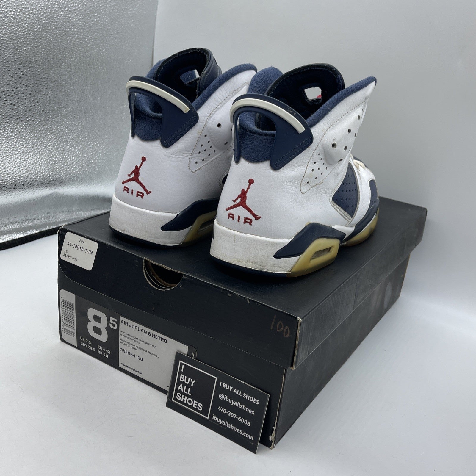 Size 8.5 - Air Jordan 6 Retro 2012 Olympic (384664-130)