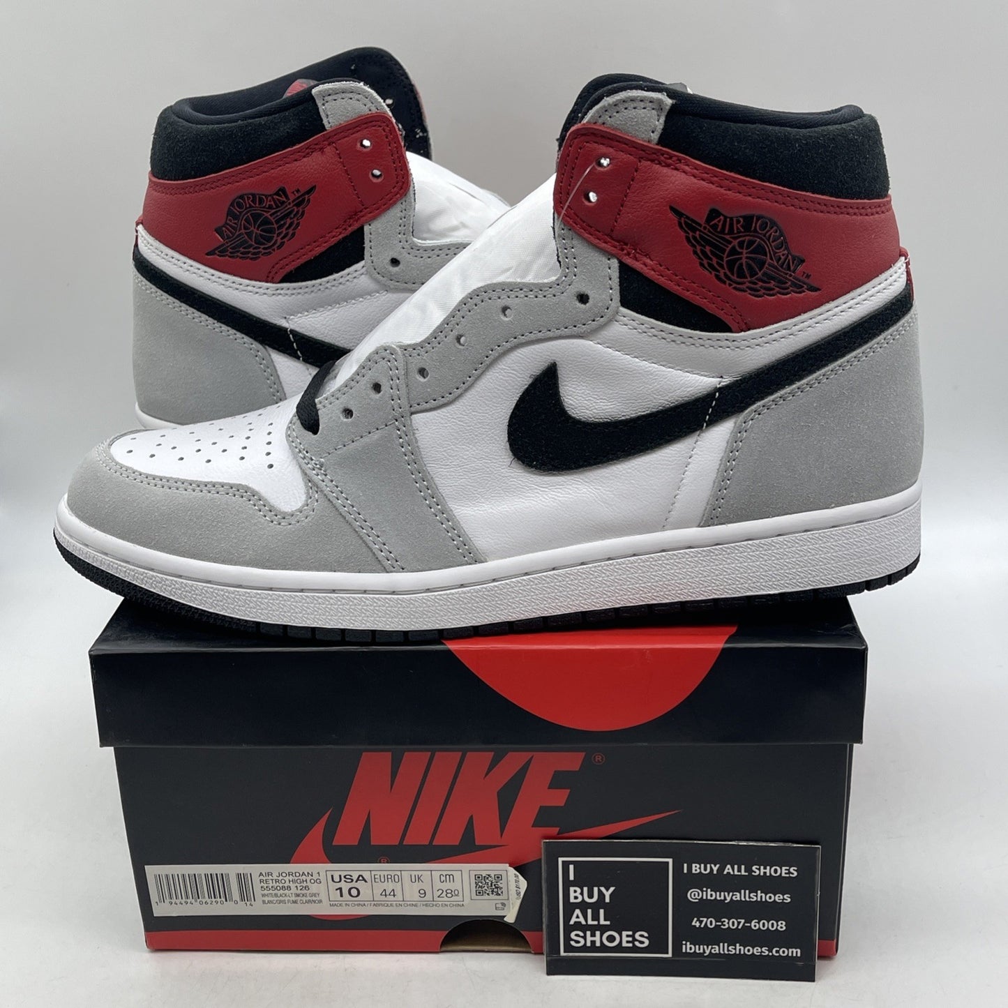 Size 10 - Air Jordan 1 Retro High OG Smoke Gray 2020 (555088-126)