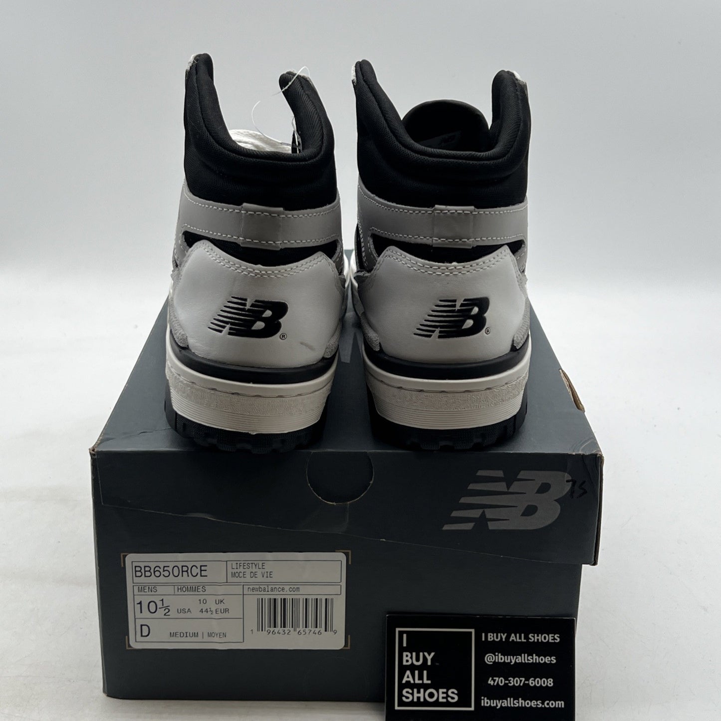 Size 10.5 - New Balance 650R White Black (BB650RCE)