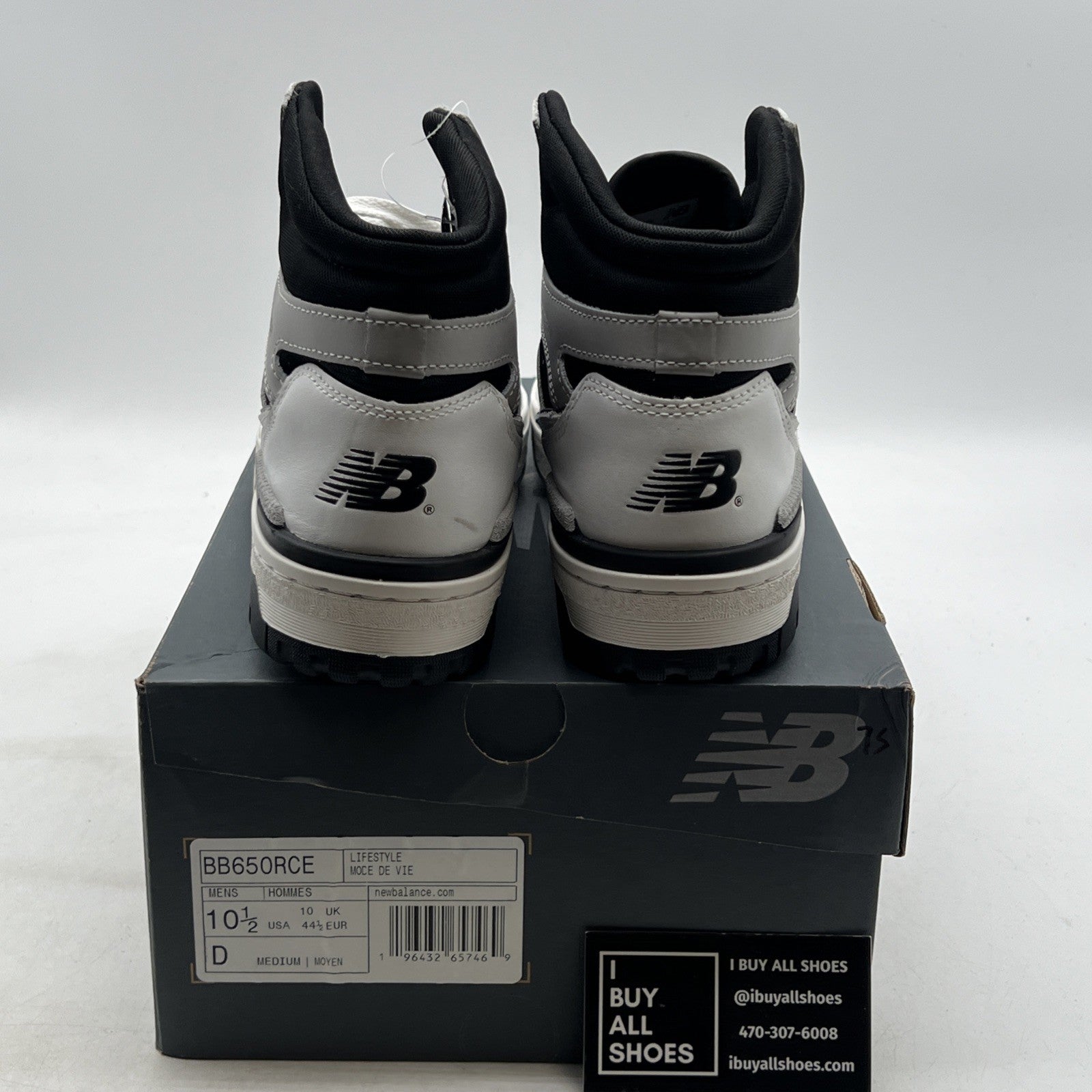 Size 10.5 - New Balance 650R White Black (BB650RCE)
