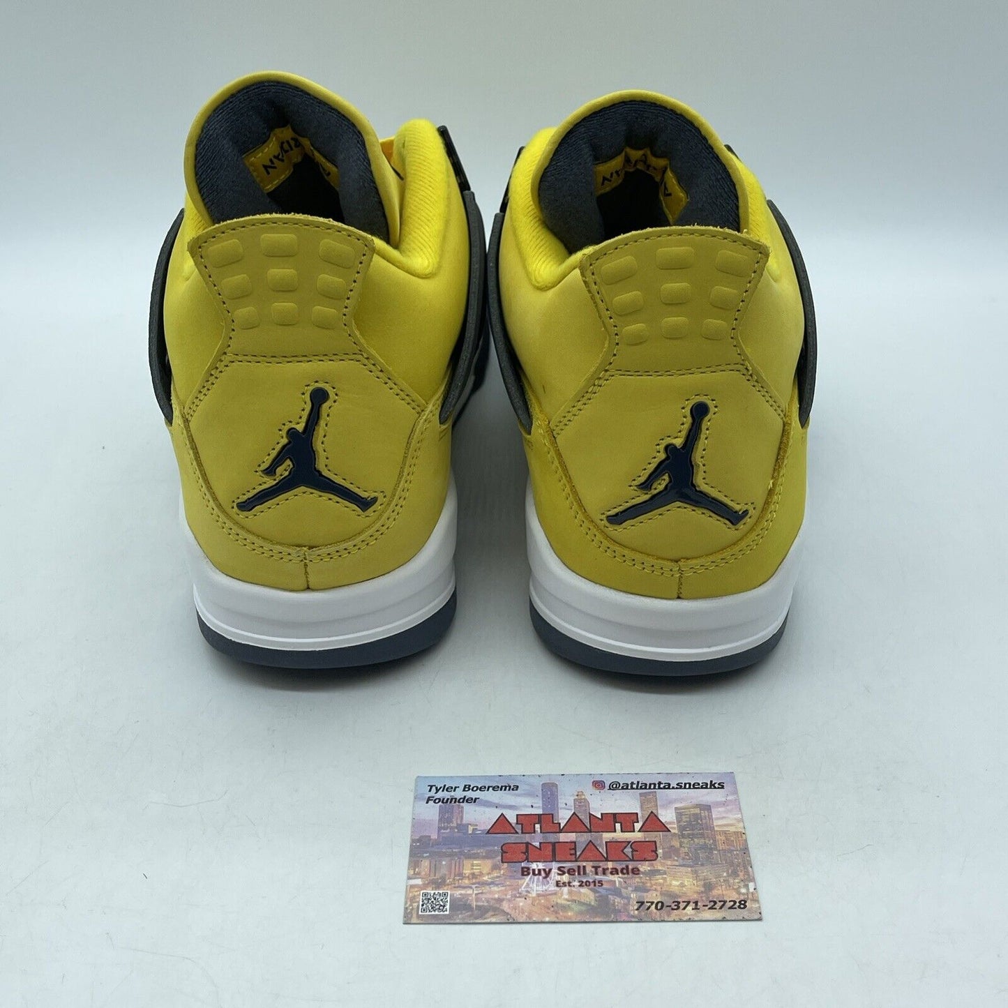 Size 10 - Jordan 4 Retro Mid Lightning White Yellow Suede Black (CT8527-700)