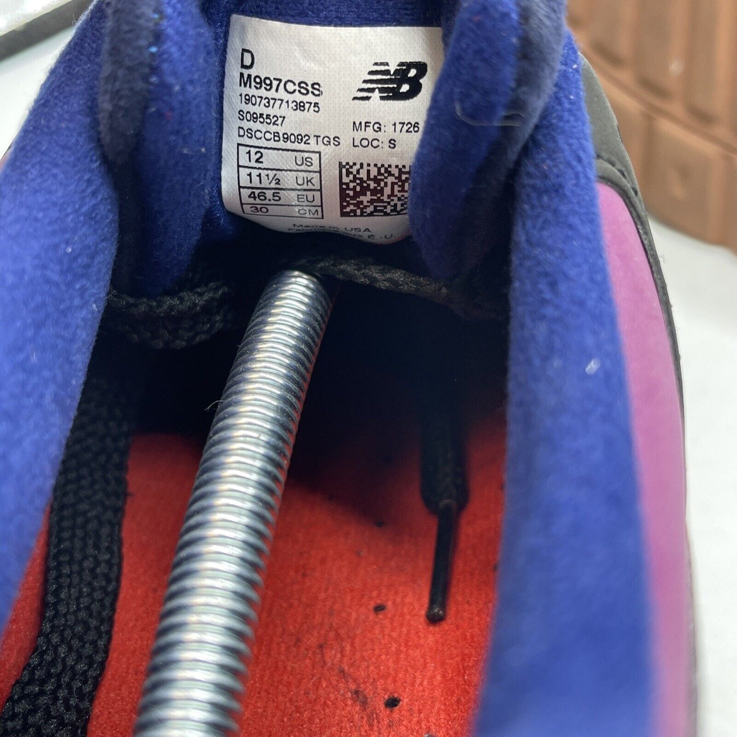 Size 12 - New Balance 997 Black Purple Suede Red Brown (M997CSS)