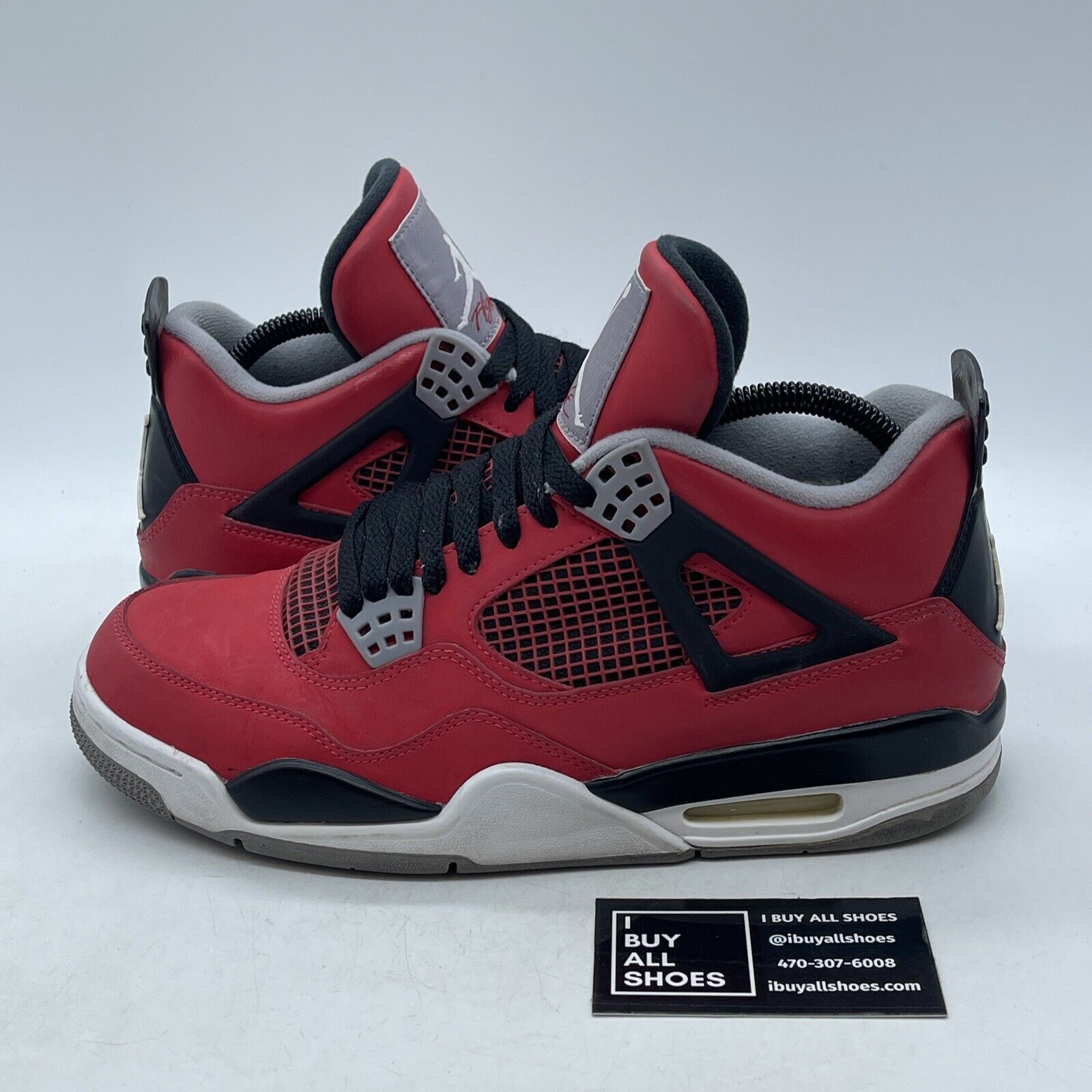 Size 8.5 - Jordan 4 Retro Toro Bravo 2013 Red Black White Leather (308497-603)