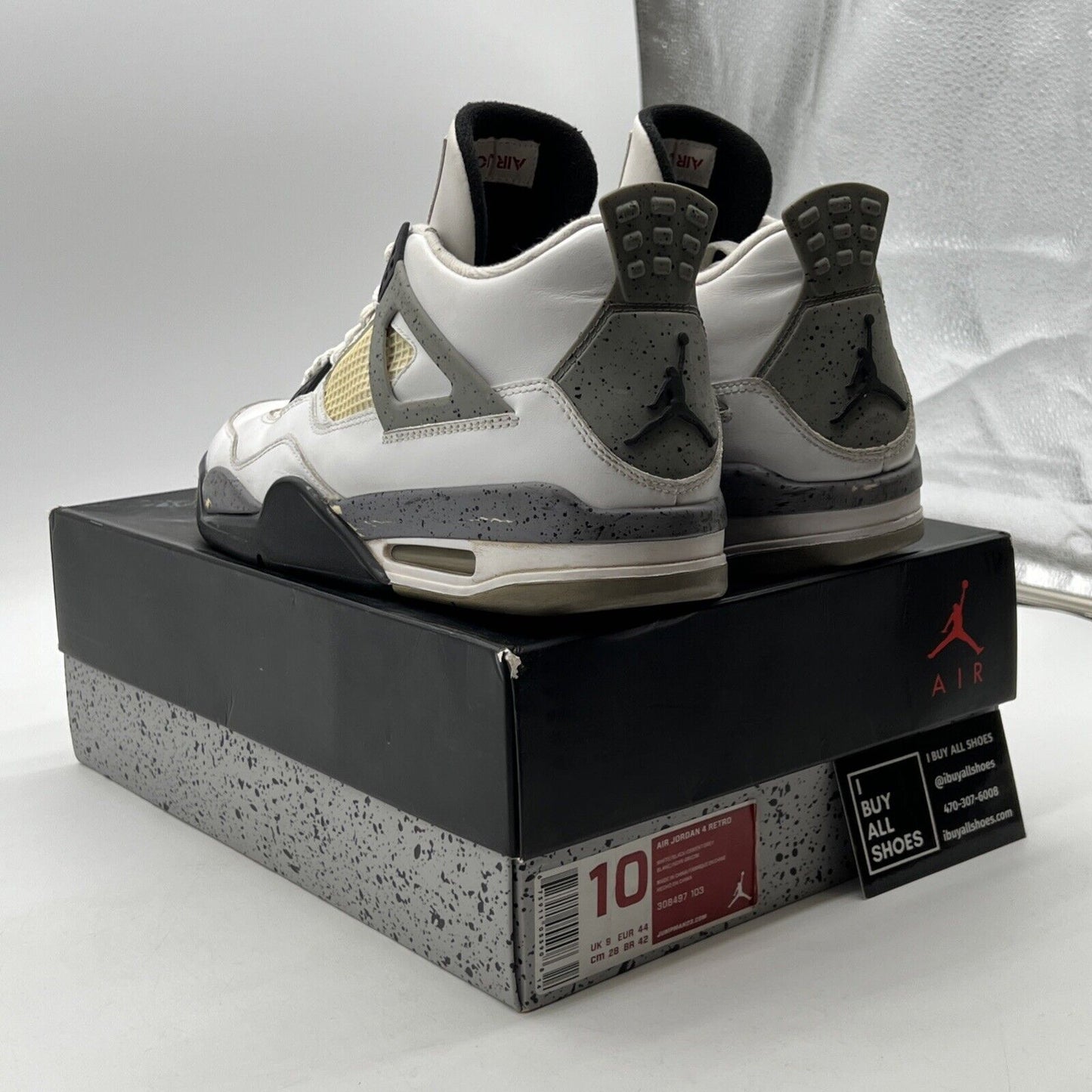 Size 10 - Air Jordan 4 Retro Cement 2012 (308497-103)