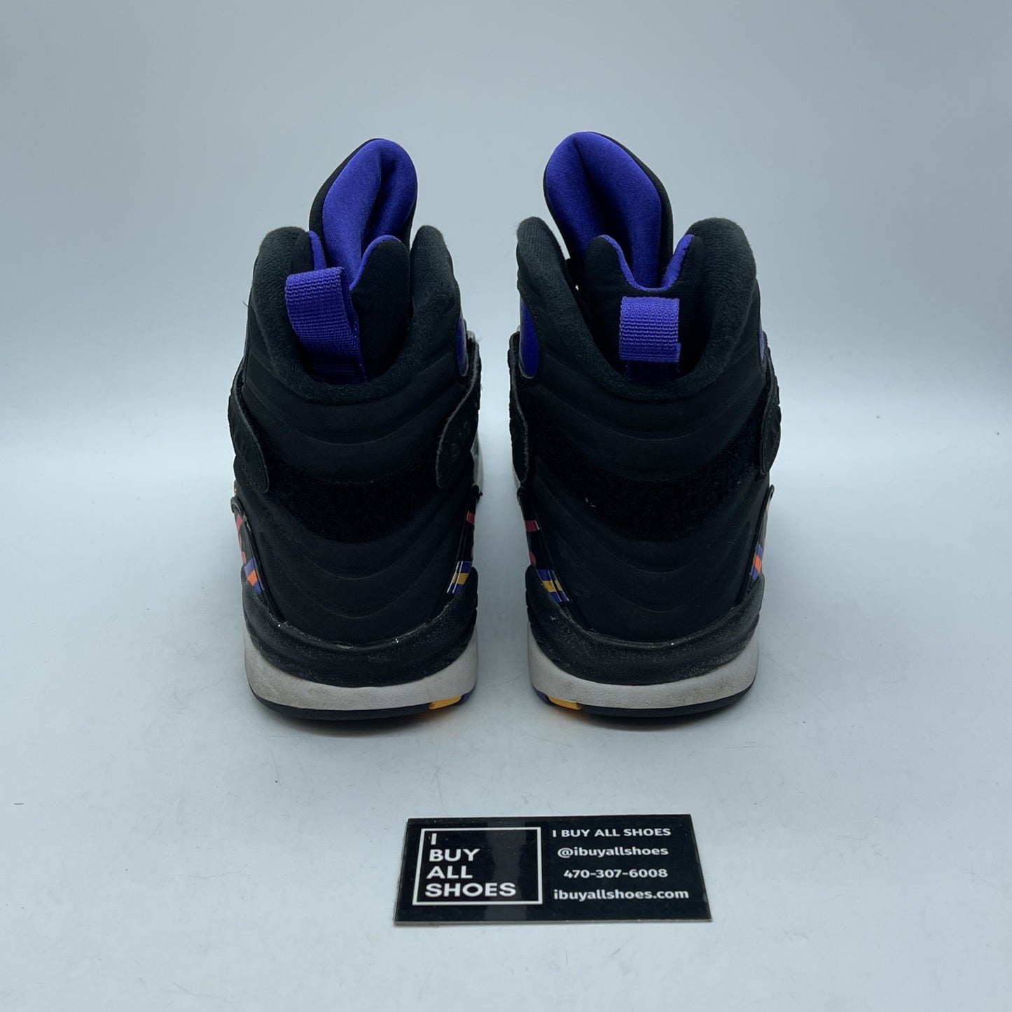 Size 9 - Air Jordan 8 Three-Peat White Black Purple Suede Leather (305381-142)