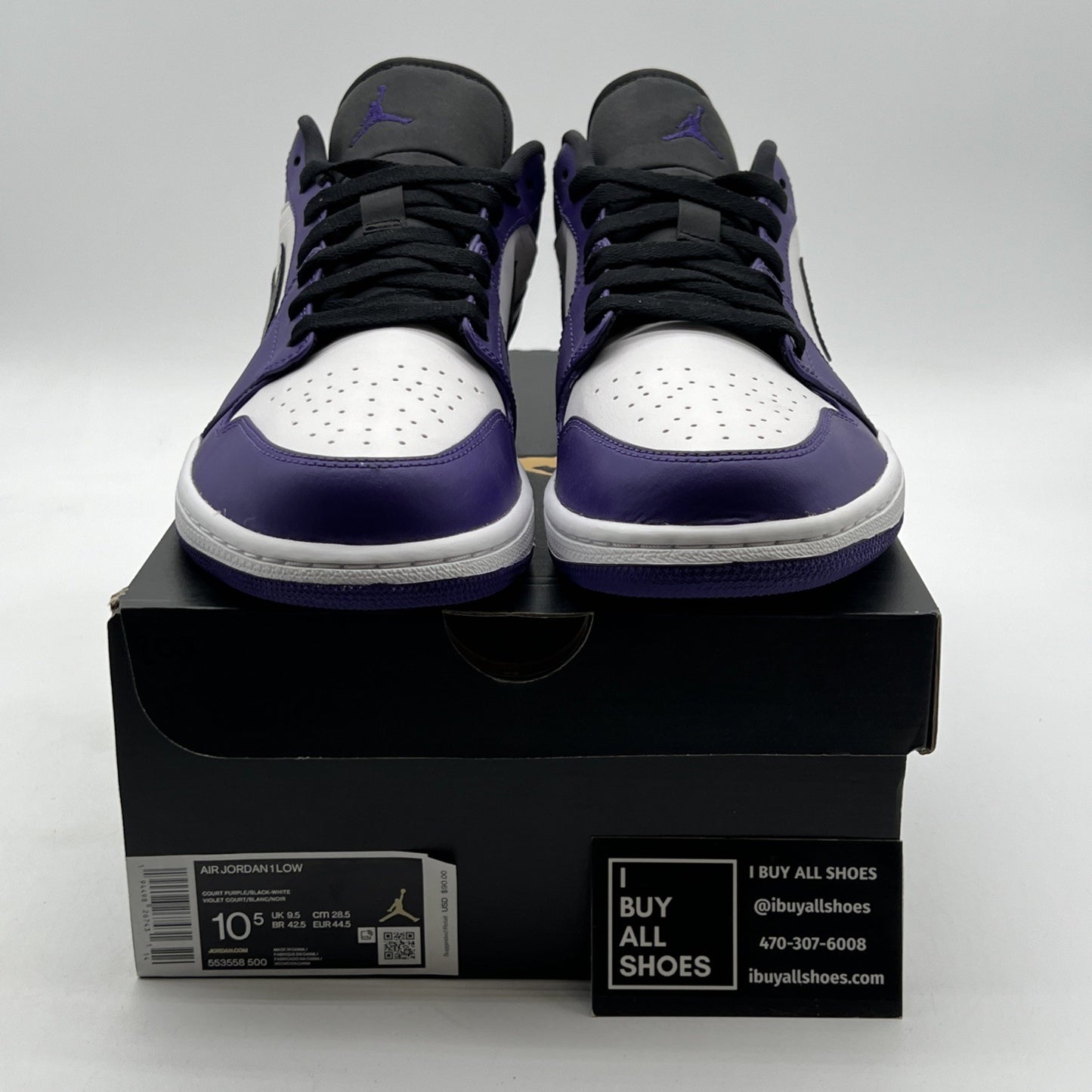 Size 10.5 - Air Jordan 1 Low Court Purple (553558-500)