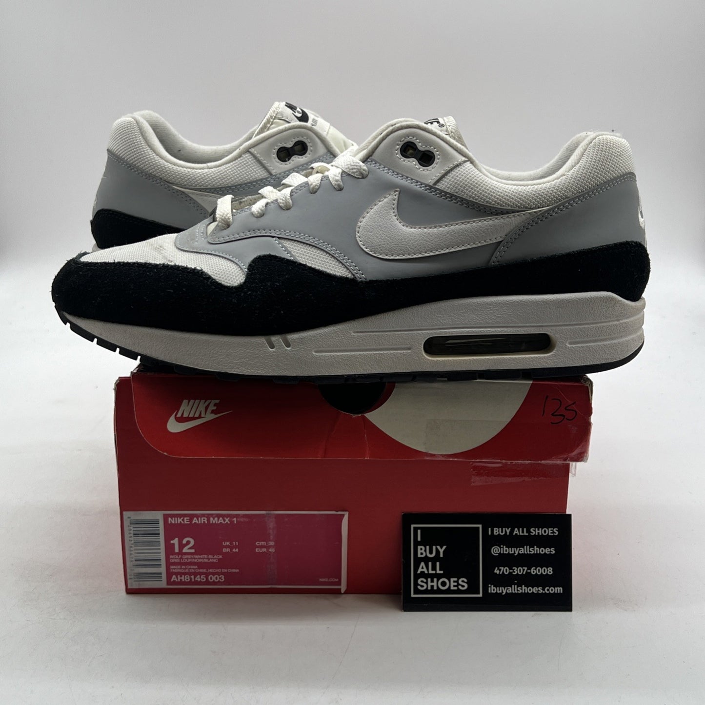 Size 12 - Nike Air Max 1 Wolf Grey (AH8145-003)