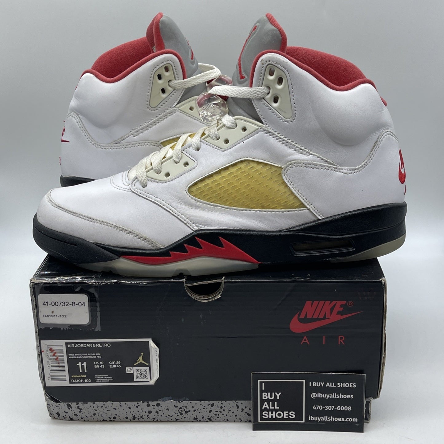 Size 11 - Jordan 5 Retro Mid Fire Red White Black Leather (DA1911-102)
