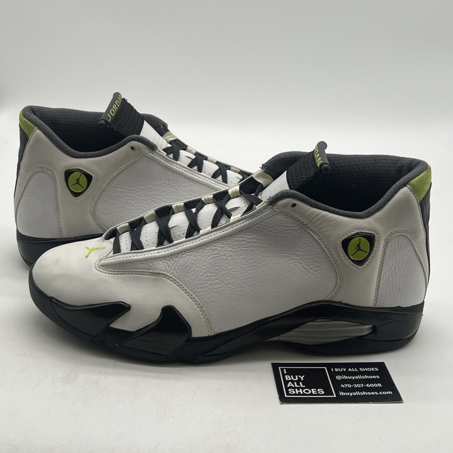 Size 14 - Air Jordan 14 Retro White Chartreuse (311832-132)