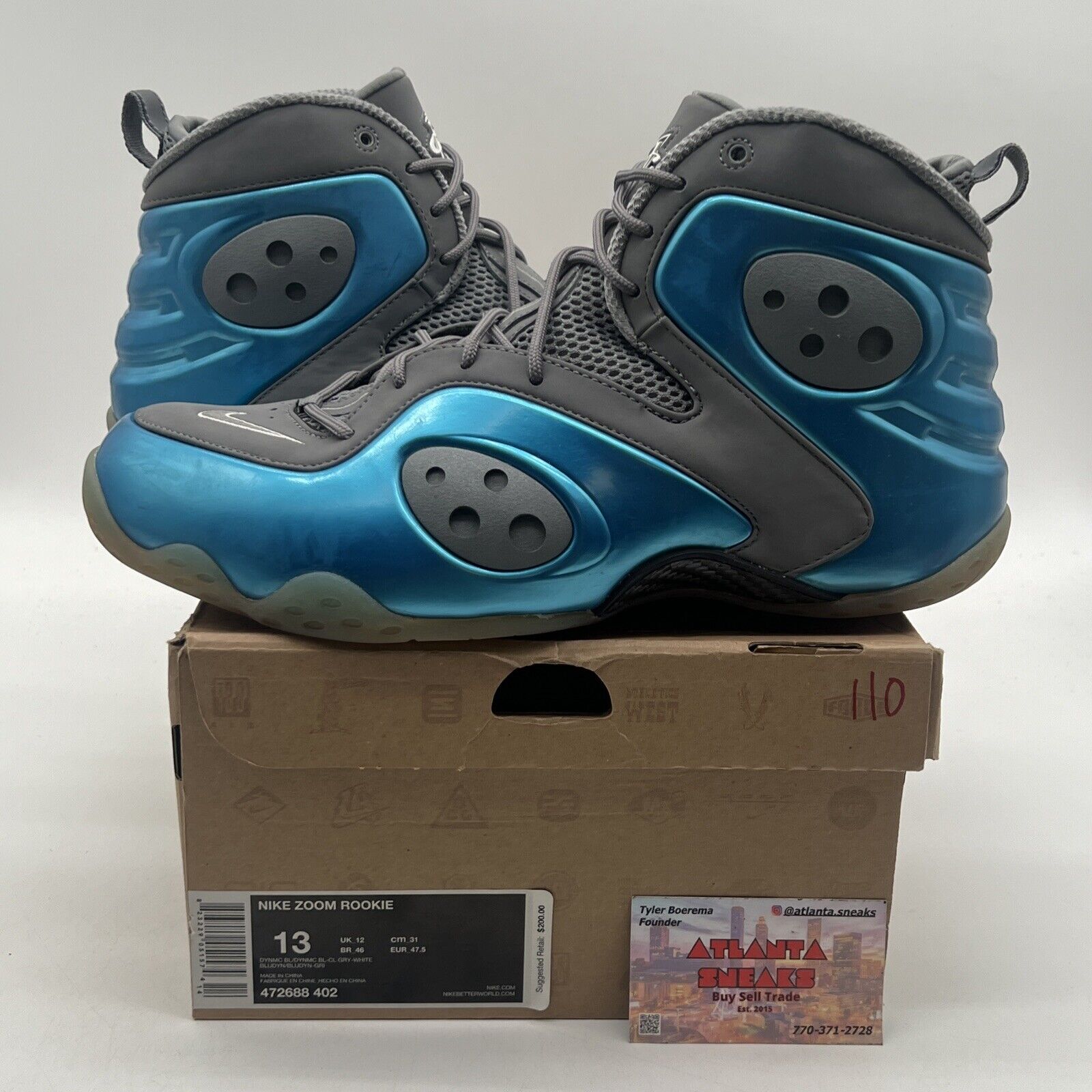 Size 13 - Nike Zoom Rookie Dynamic Blue Grey Suede (472688-402)