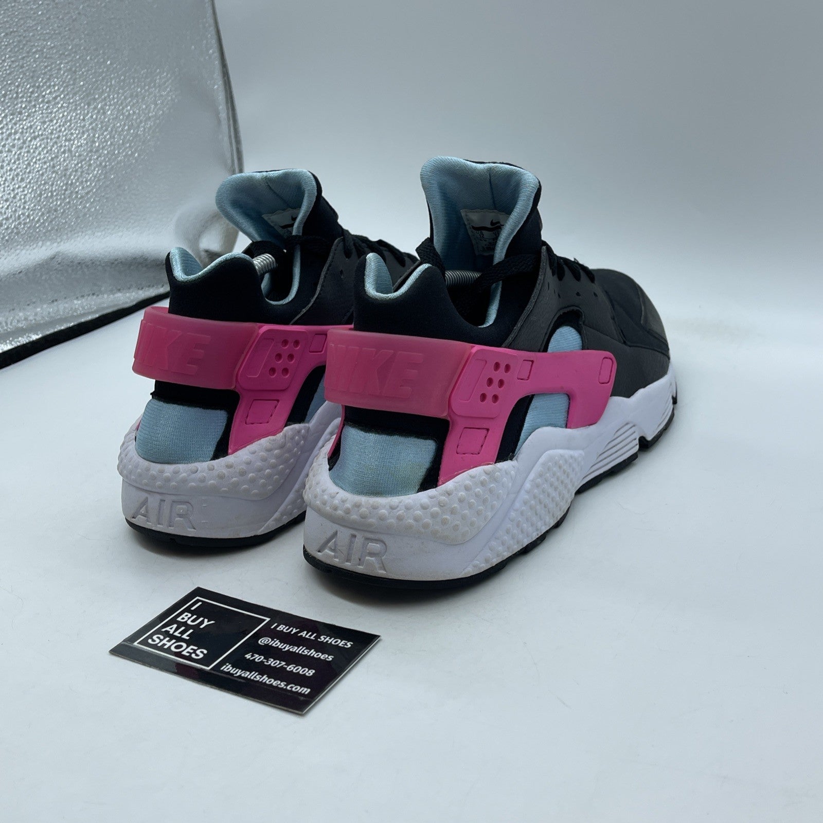 Size 12 - Nike Air Huarache Run South Beach Black Blue Pink Suede (BV2528-001)