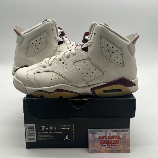 Size 7Y - Air Jordan 6 Retro 2015 Maroon (836342-115)