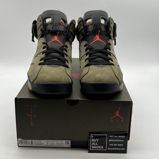 Size 9.5 - Air Jordan 6 Retro x Travis Scott Mid Olive (CN1084-200)