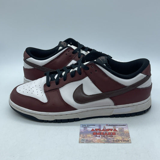 Size 10.5 - Dunk Low Black White Burgundy Leather Custom* (DD1391-100)