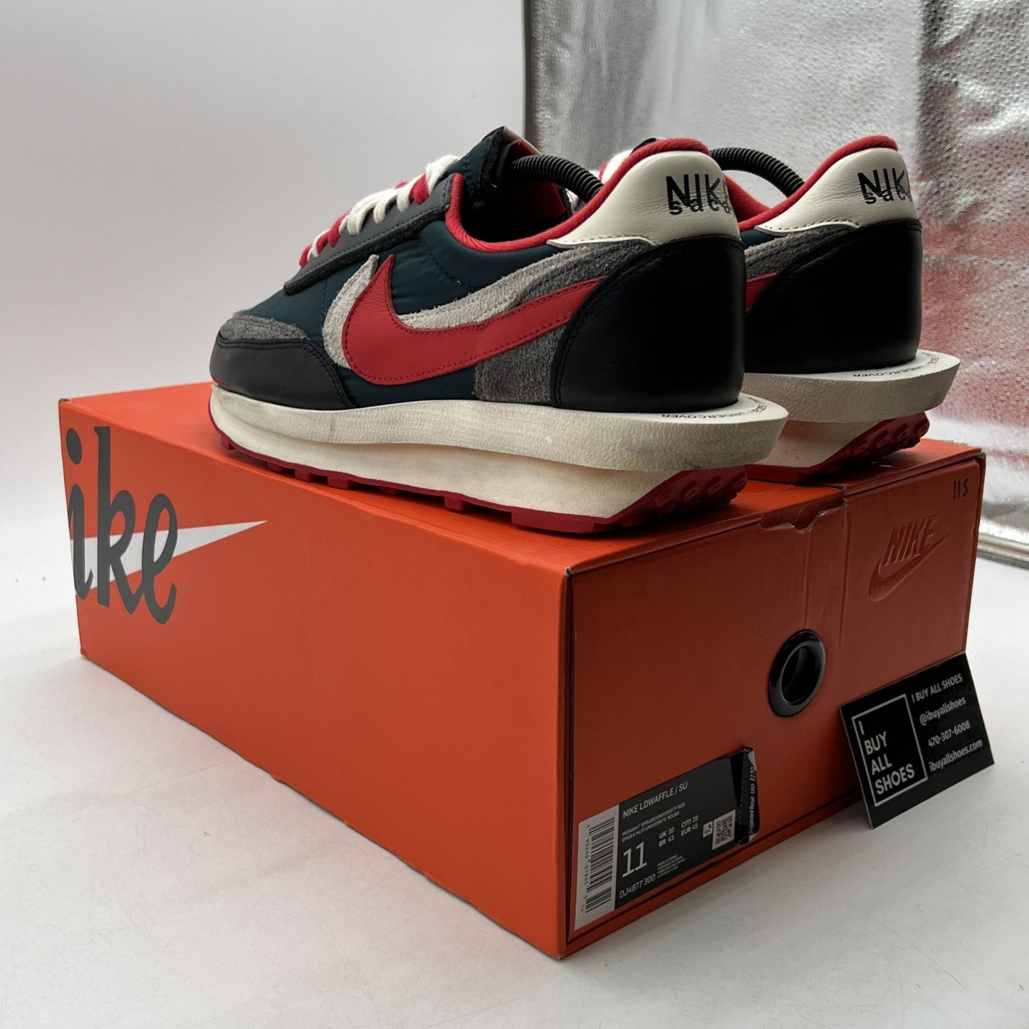Size 11 - Nike sacai x Undercover x LDWaffle Midnight Spruce University Red