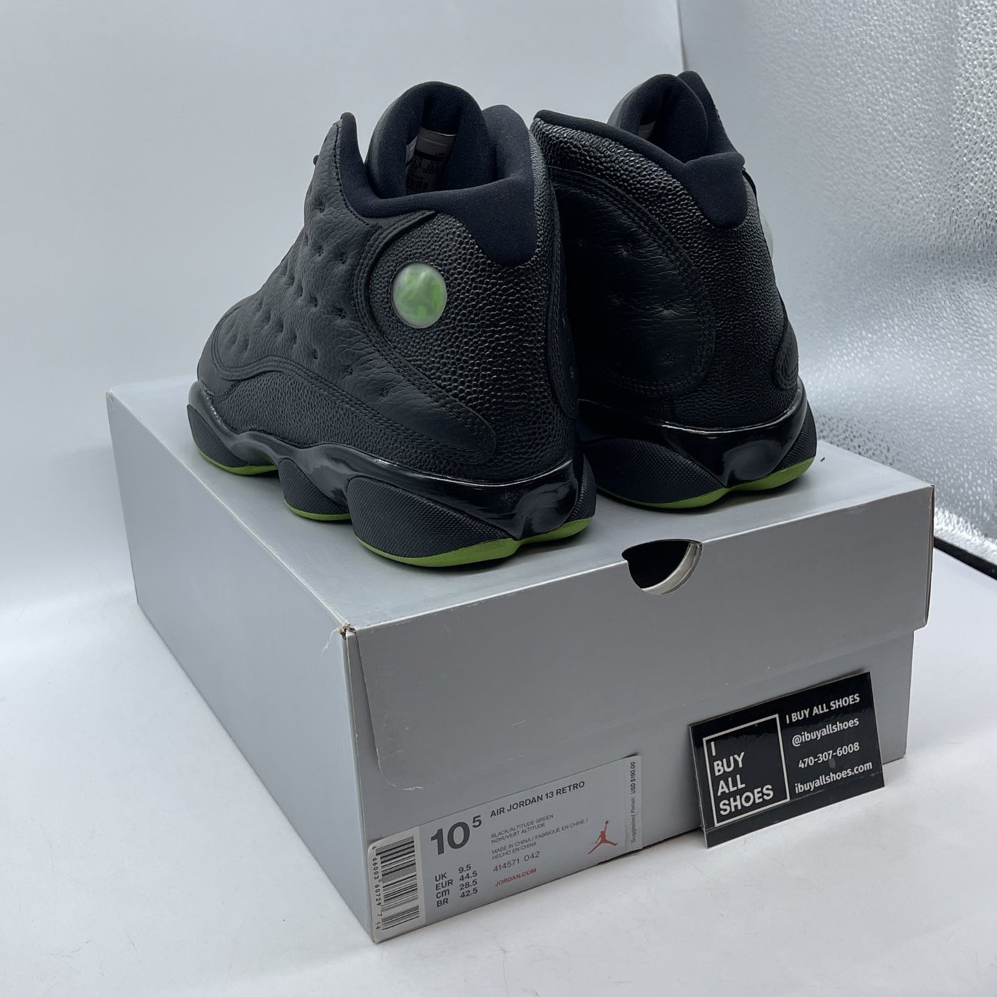 Size 10.5 - Air Jordan 13 Retro 2017 Altitude Black Leather (414571-042)