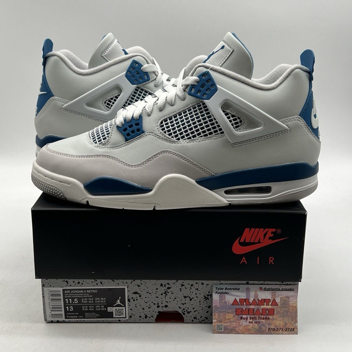 Size 11.5 - Air Jordan 4 Retro 2024 Military Blue White Leather  (FV5029-141)