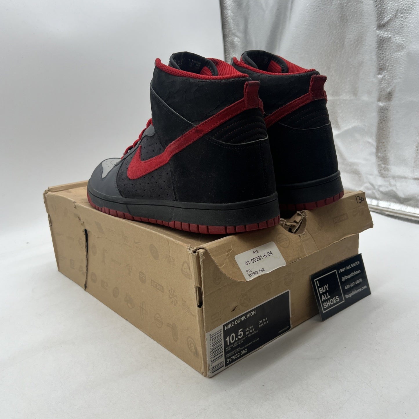 Size 10.5 - Nike Dunk High Gray - (317982-062)