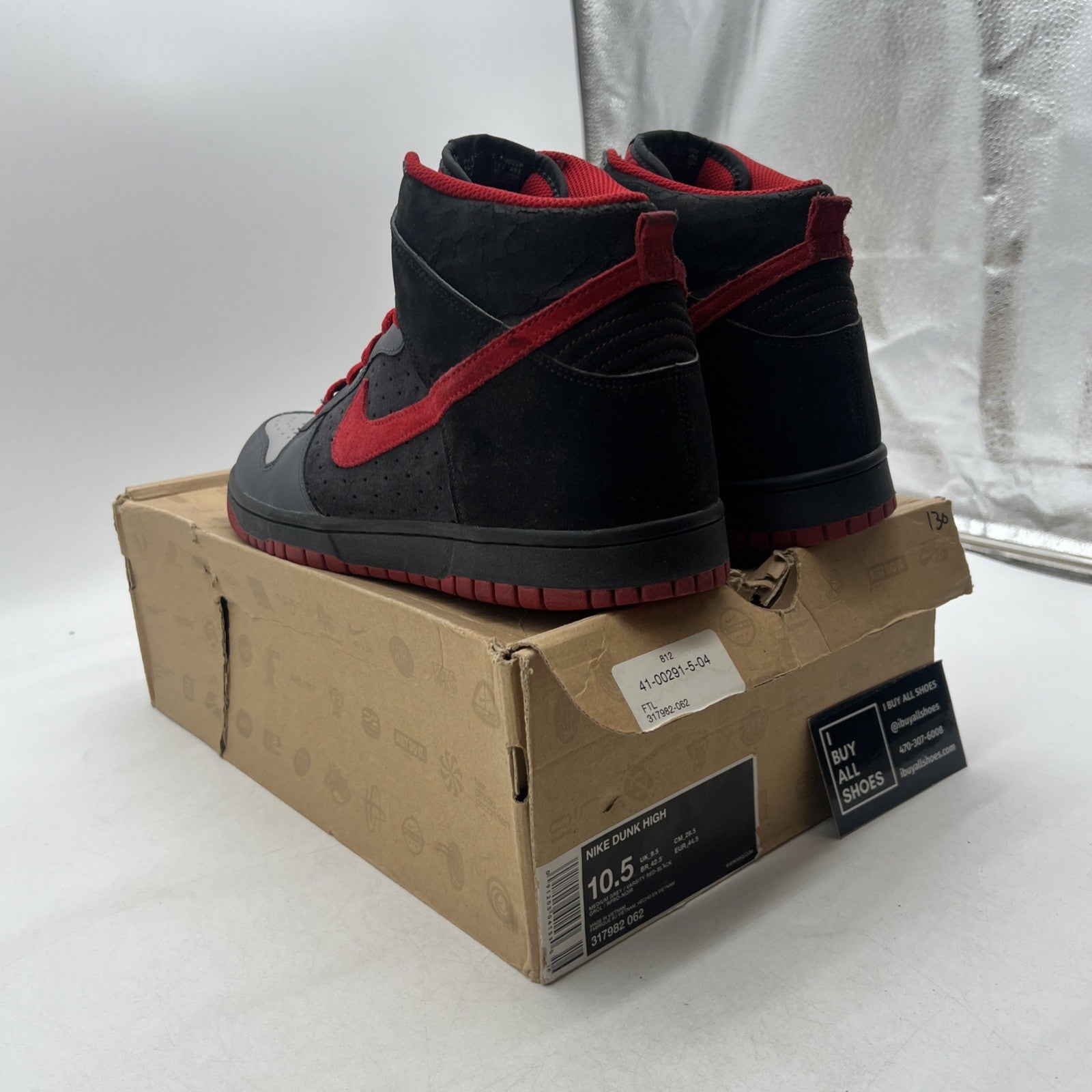 Size 10.5 - Nike Dunk High Gray - (317982-062)