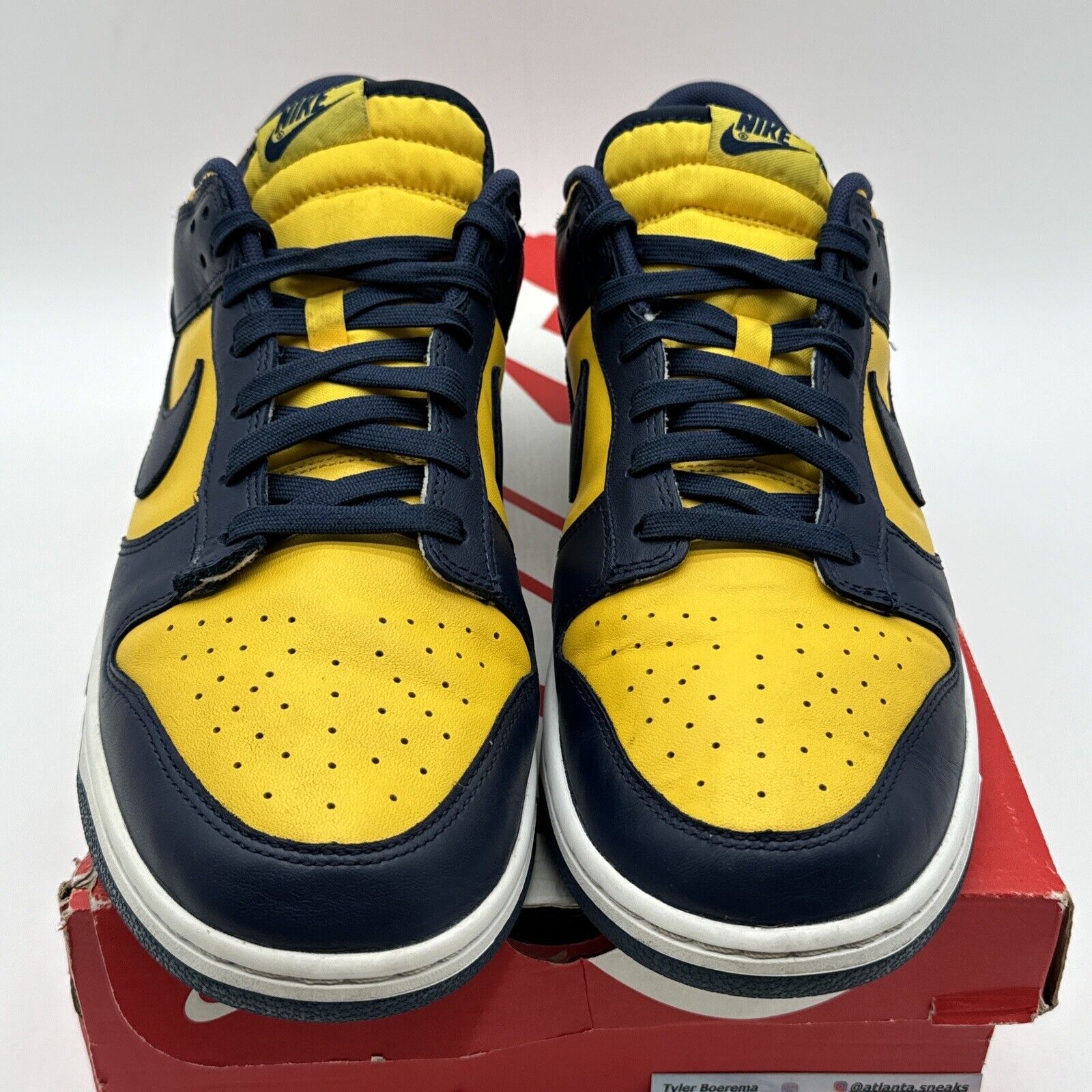 Size 13 - Nike Dunk Low Michigan 2021 Blue Maize Midnight Navy Leather OG All M