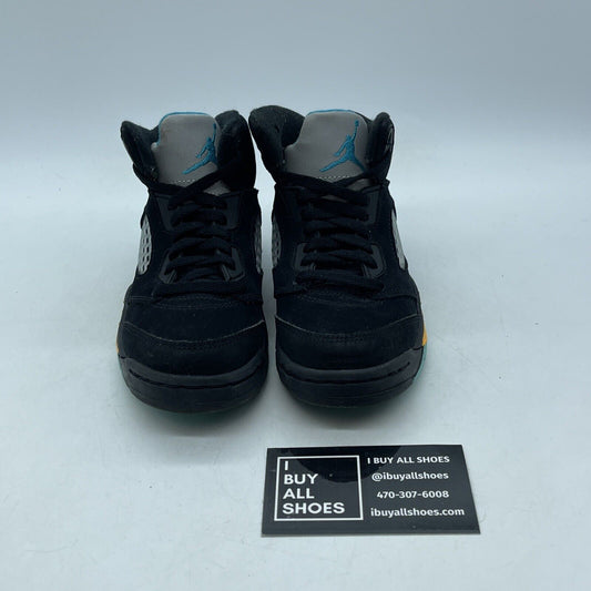 Size 11C (PS) - Jordan 5 Retro Mid Aqua Blue Black Yellow Suede (440889-047)