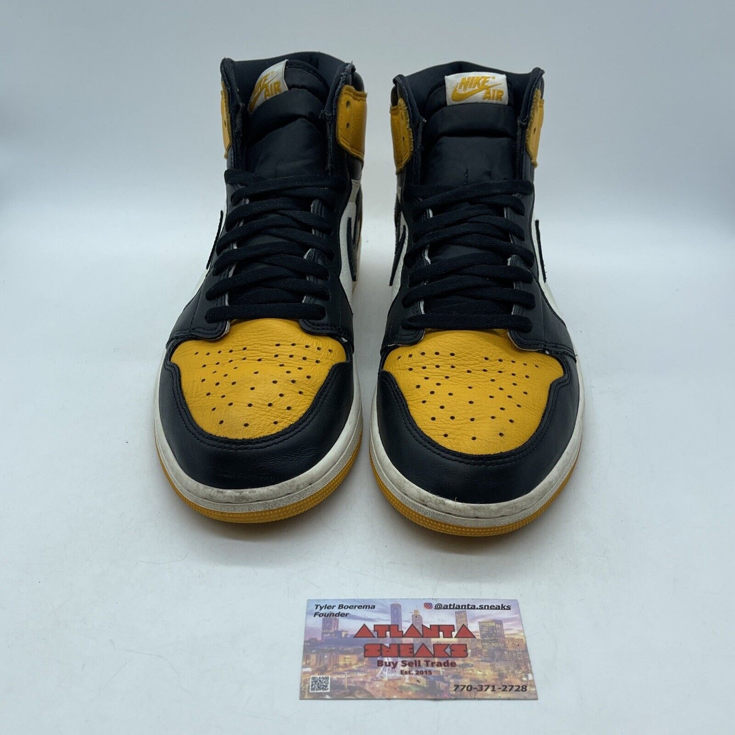 Size 11 - Jordan 1 Retro OG High Yellow Toe Black White Leather (555088-711)