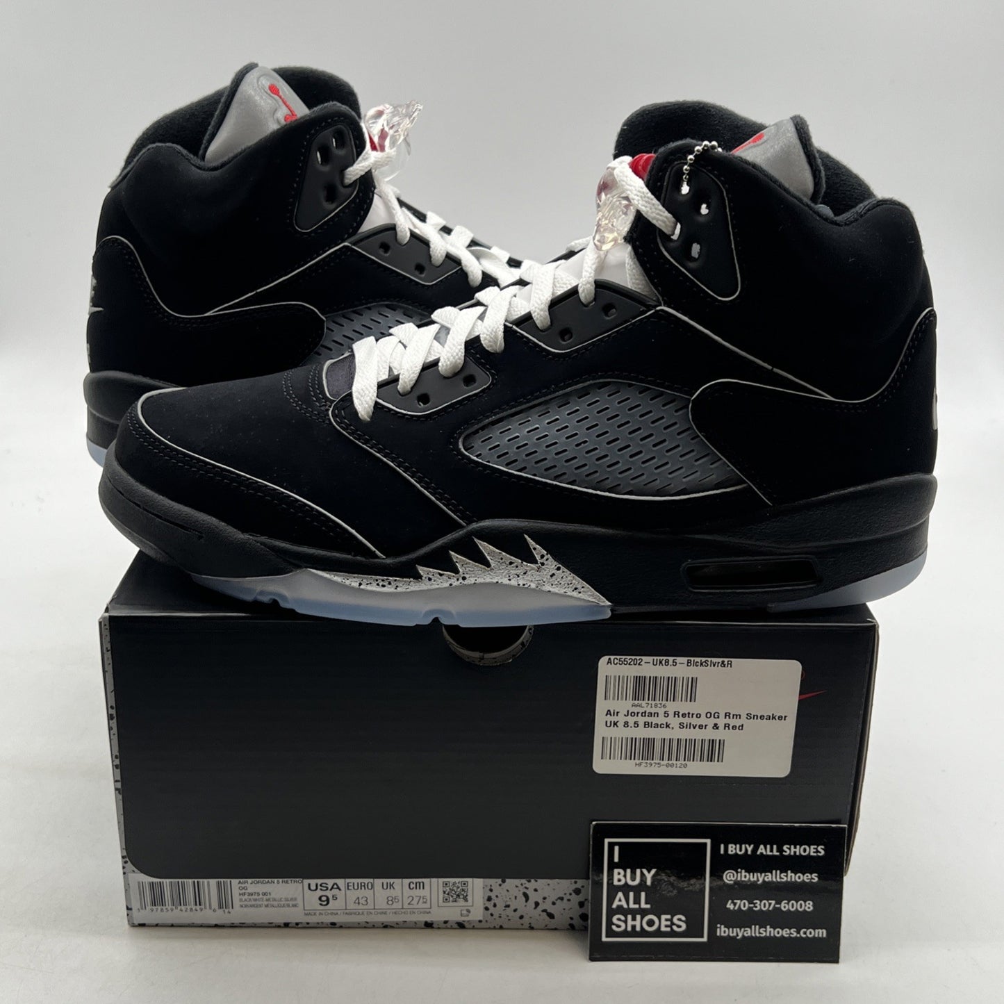 Size 9.5 - Air Jordan 5 Retro OG Black Metallic Reimagined (HF3975-001)