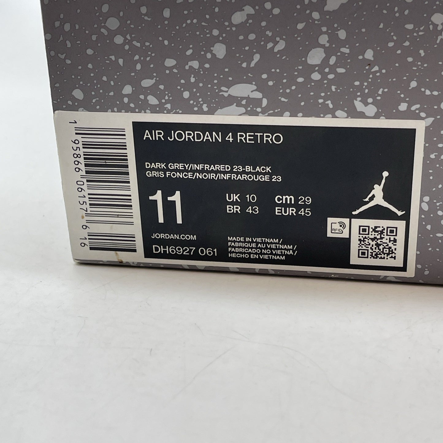 Size 11 - Jordan 4 Retro Mid Infrared Grey Black Suede (DH6927-061)
