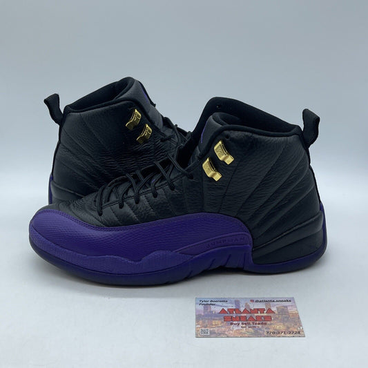 Size 10 - Jordan 12 Retro Mid Field Purple Gold Black Leather (CT8013-057)