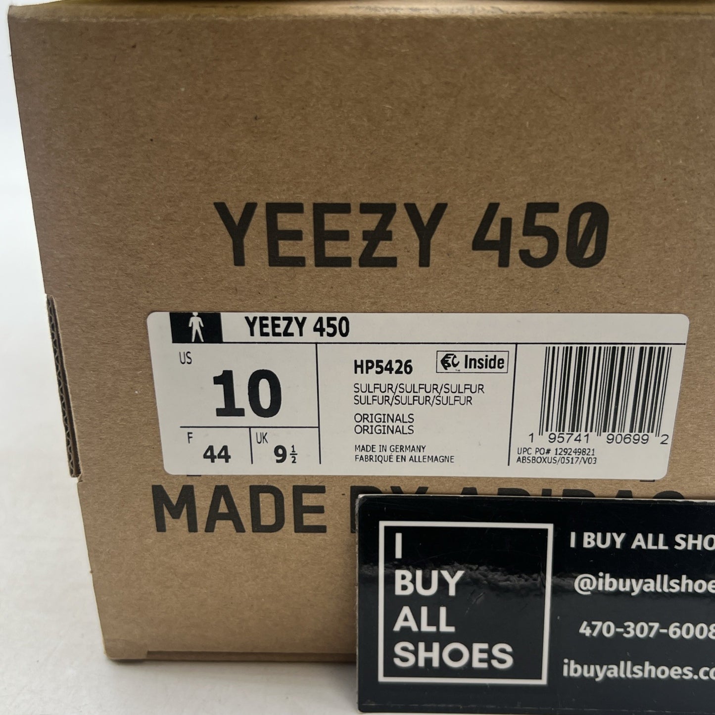 Size 10 - adidas Yeezy 450 Sulfur (HP5426)