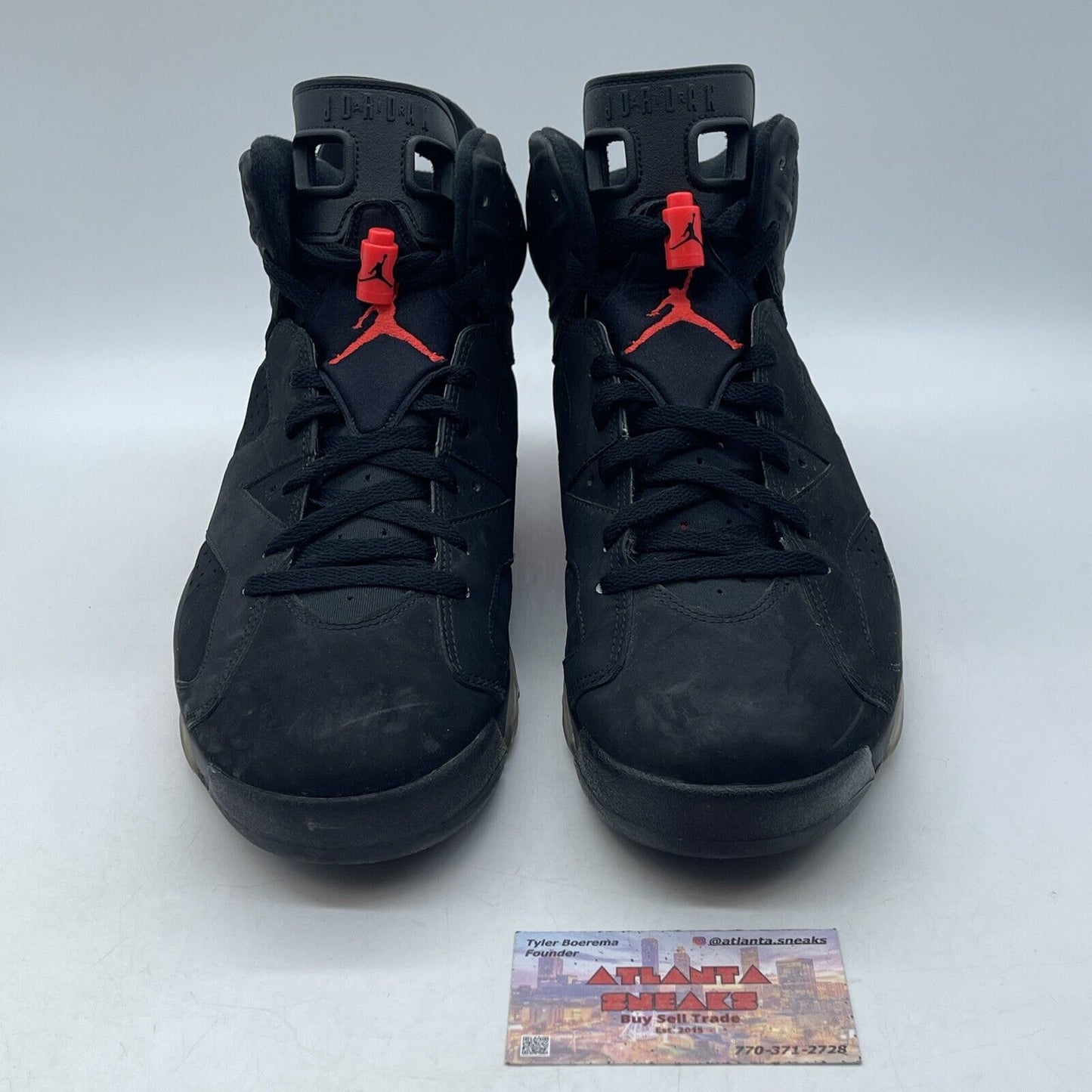 Size 12 - Jordan 6 Retro Infrared Black Suede Pink White Leather (384664-023)