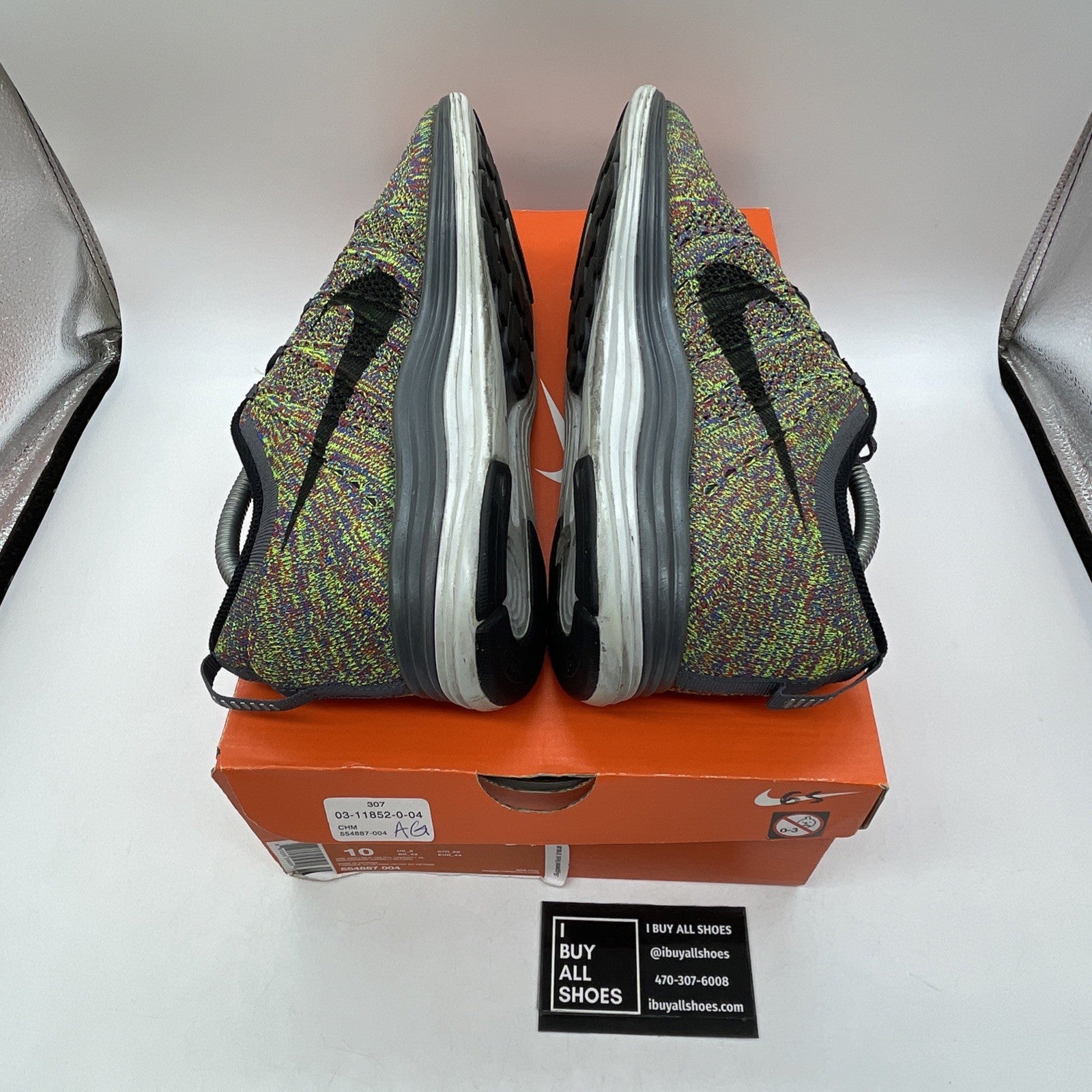 Size 10 - Nike Flyknit Lunar 1+ Dark Grey Green Black Suede (554887-004)