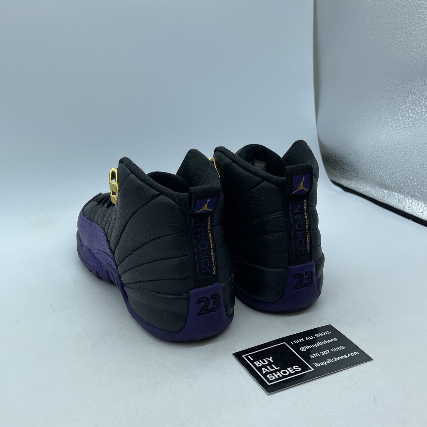 Size 4.5Y - Jordan 12 Retro Mid Field Purple Black Gold Leather (153265-057)