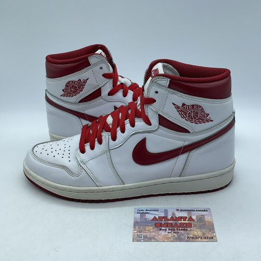 Size 9 - Air Jordan 1 Retro OG High Metallic Red White Leather (555088-103)
