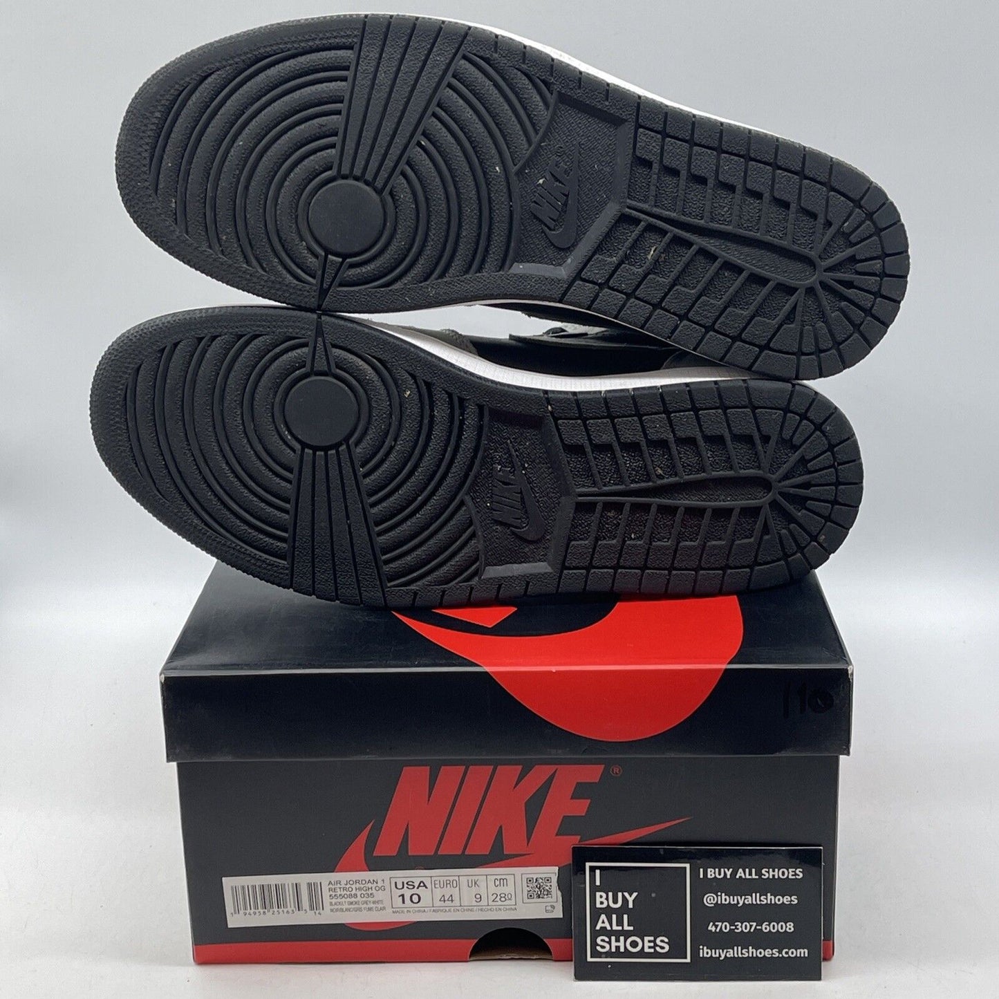 Size 10 - Jordan 1 Retro OG High Shadow 2.0 Grey Black Suede Leather (555088-035