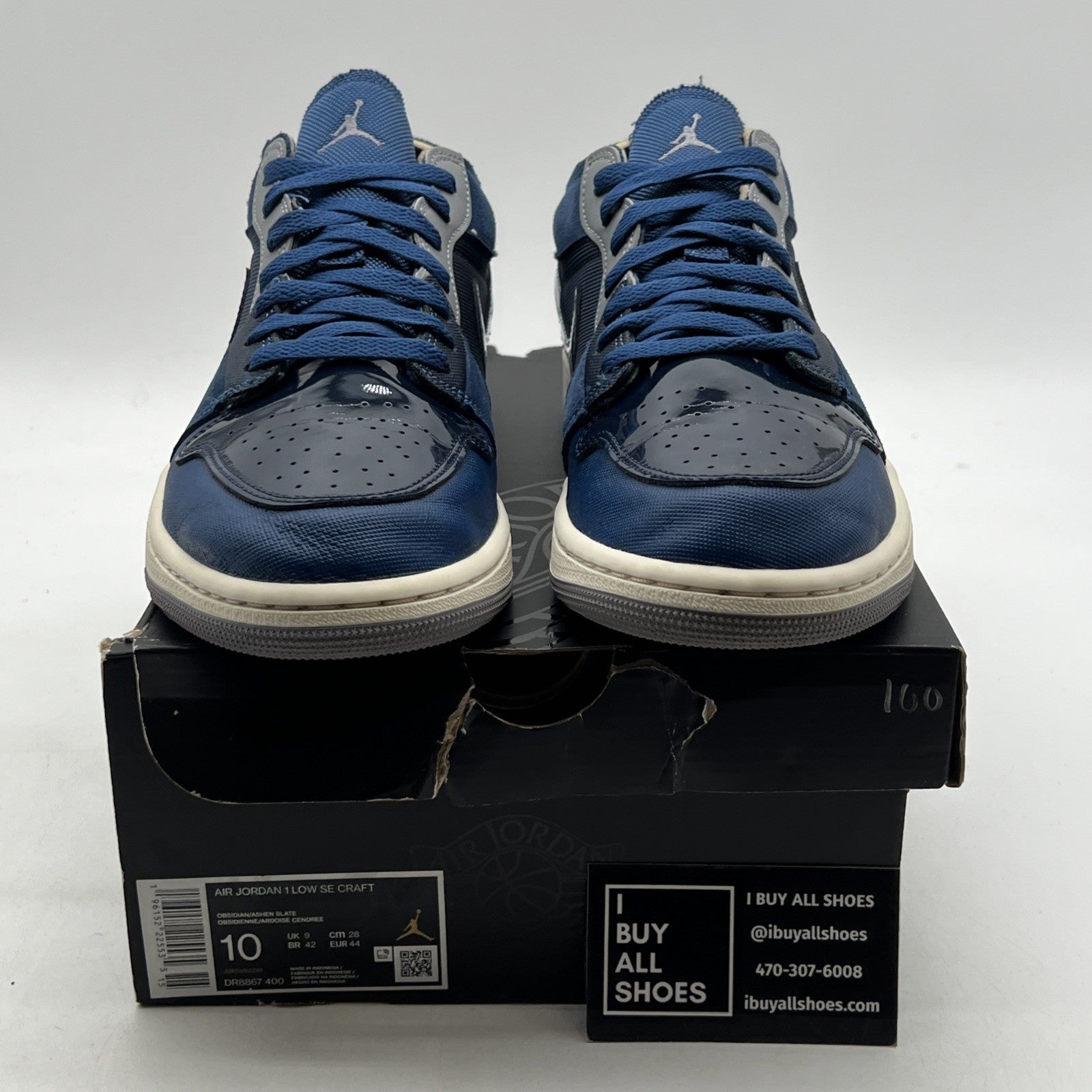 Size 10 - Air Jordan 1 Low SE Craft Inside Out - Obsidian (DR8867-400)