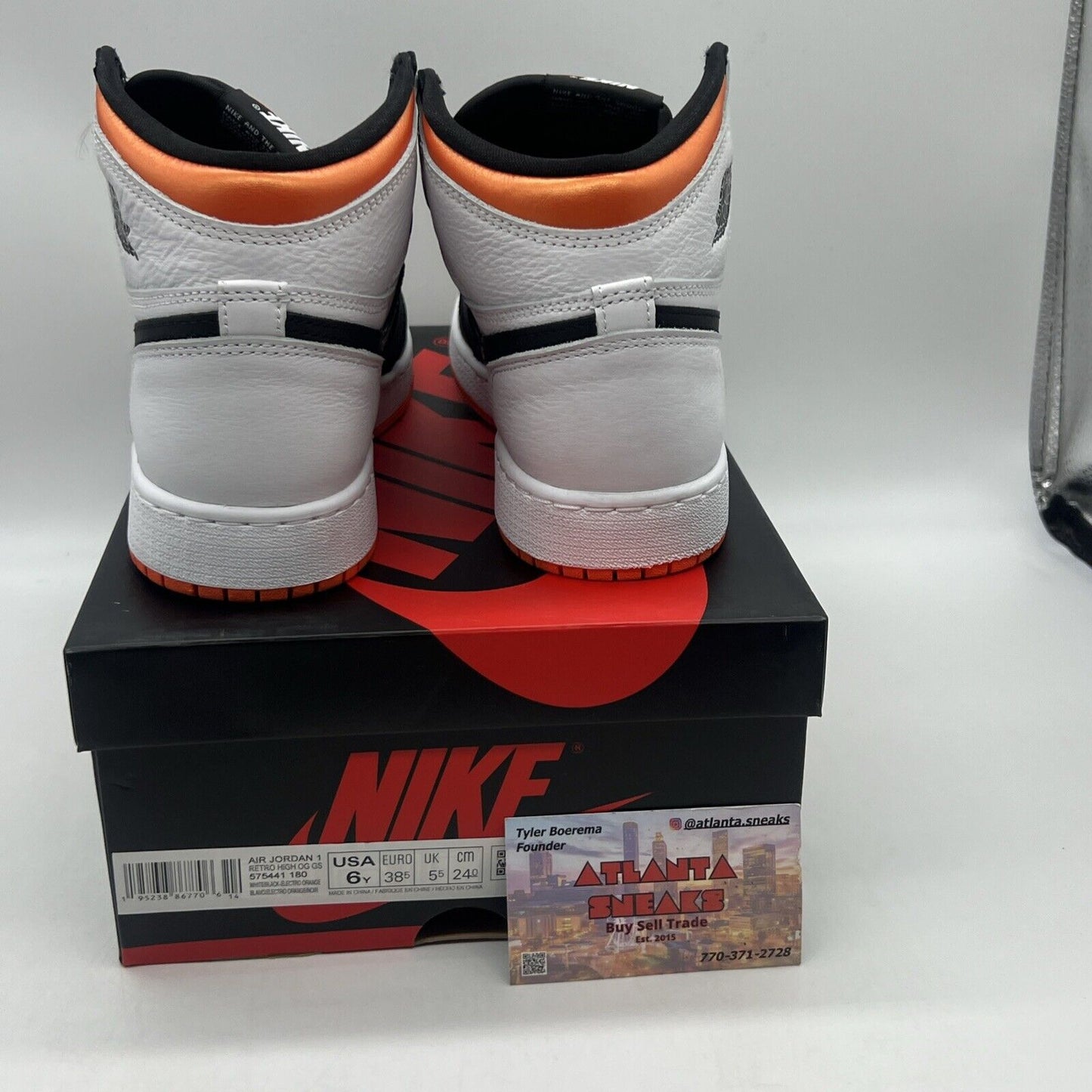 Size 6Y - Jordan 1 Retro High Electro Orange Black White Brand New Og All DS