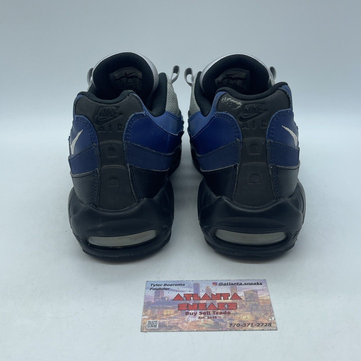 Size 10 - Nike Air Max 95 Essential Deep Royal Black Suede Leather (749766-023)