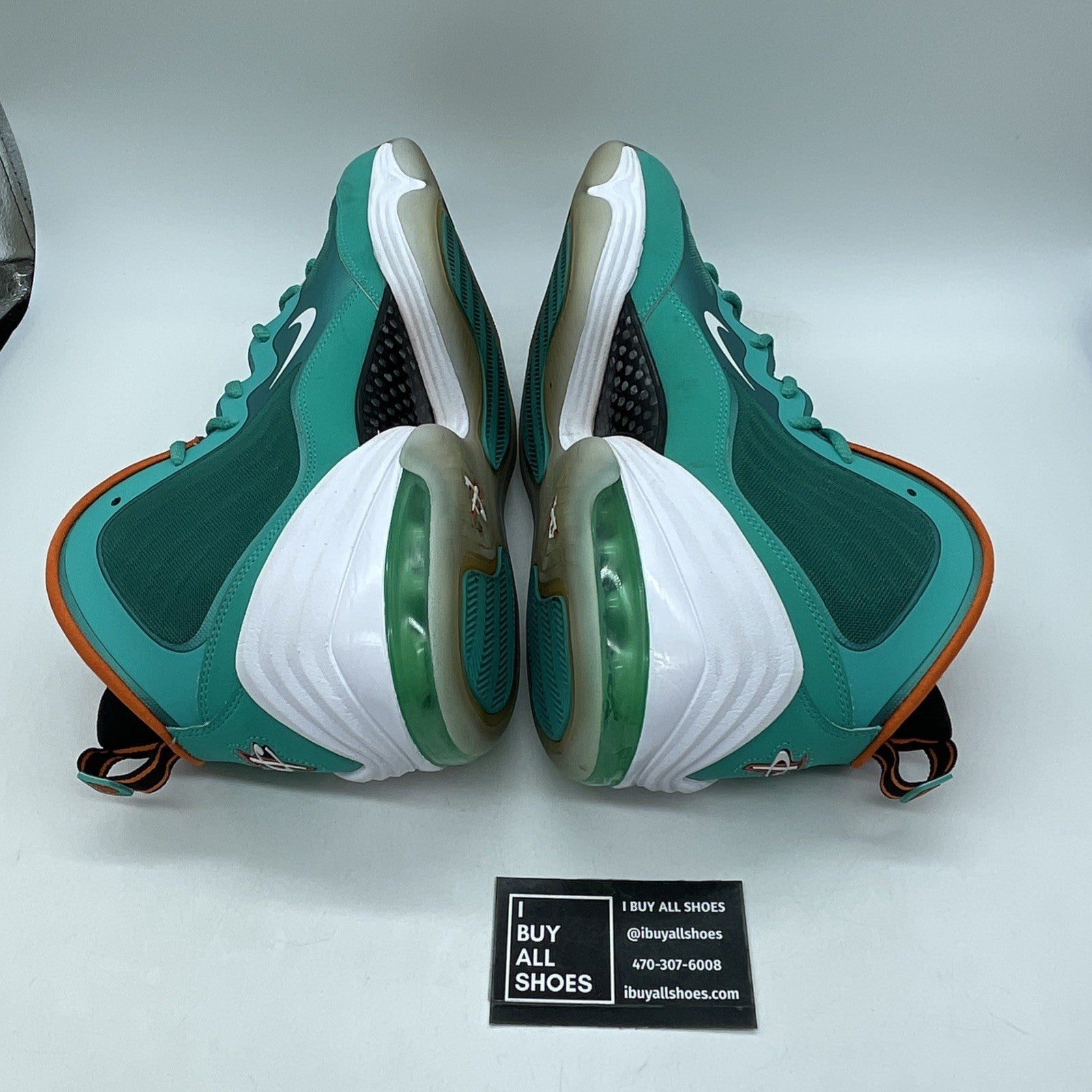 Size 13 - Nike Air Penny 5 Miami Dolphins Blue Suede Leather (537331-300)