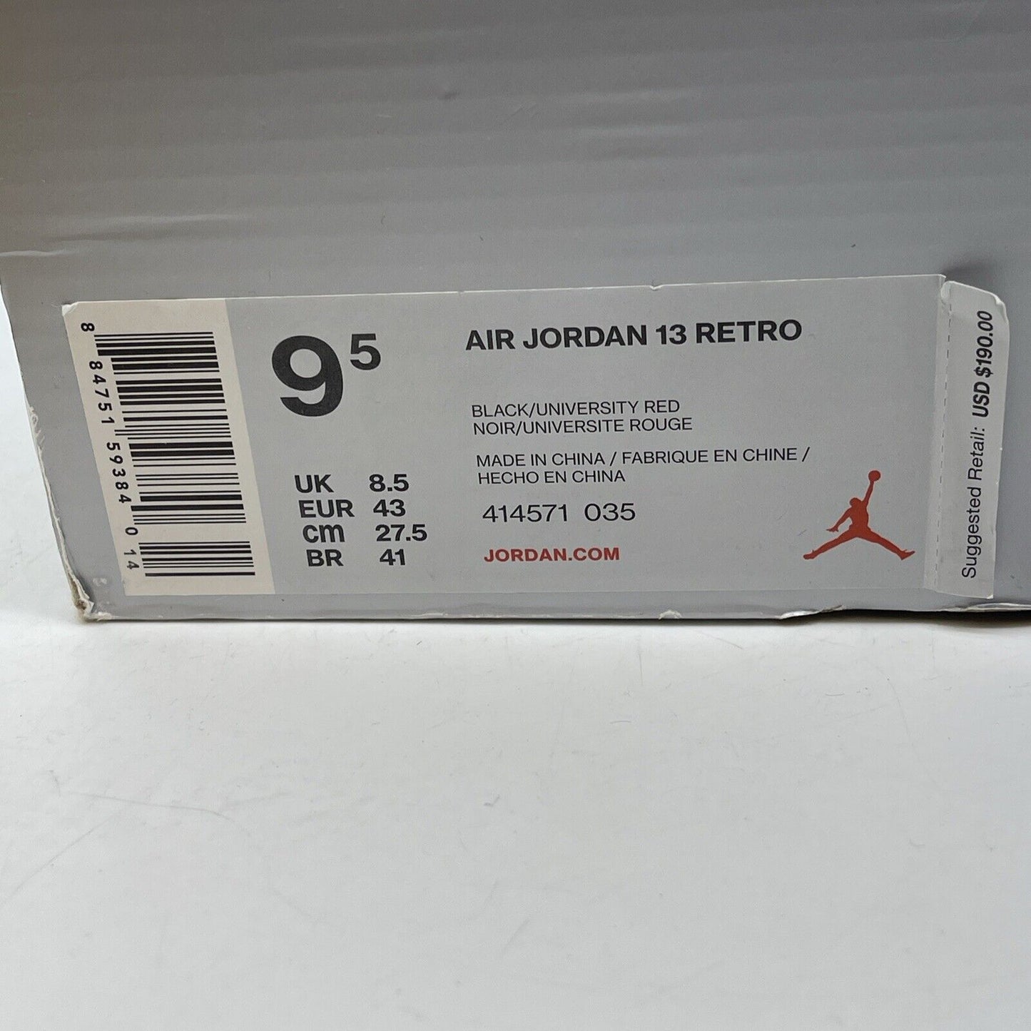 Size 9.5 - Air Jordan 13 Retro B-Grade Melo Class of 2002 Suede (414571-035)