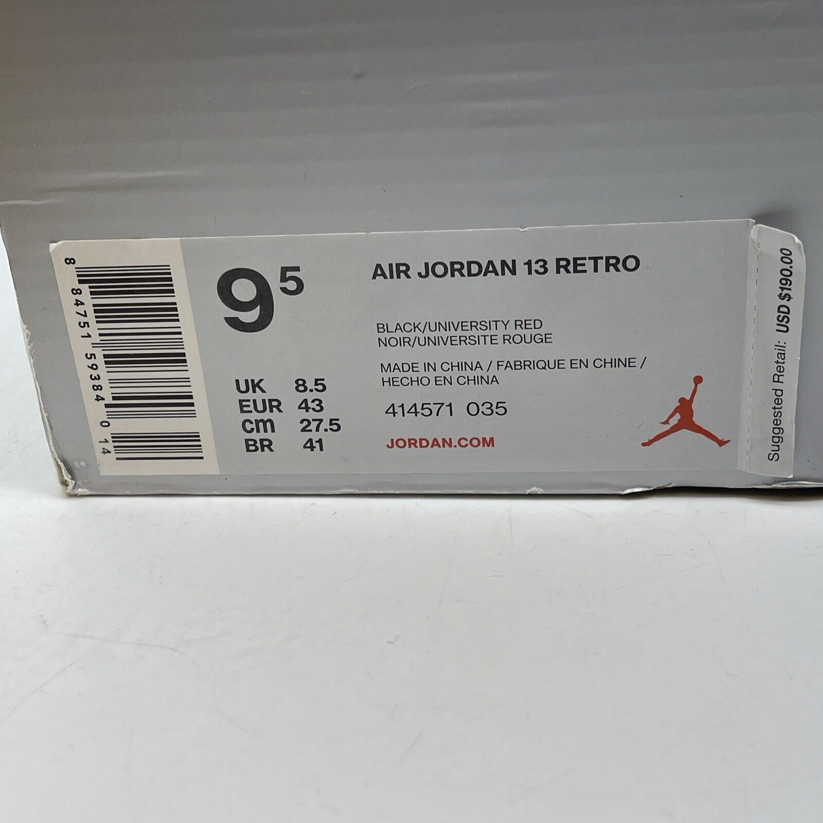 Size 9.5 - Air Jordan 13 Retro B-Grade Melo Class of 2002 Suede (414571-035)