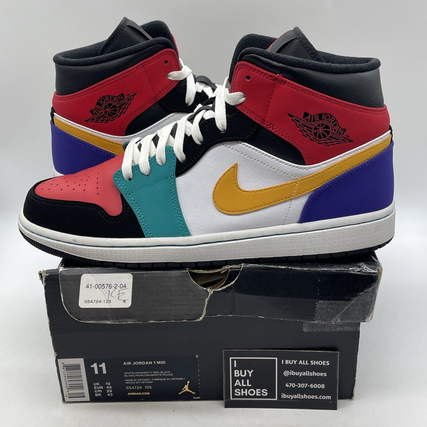 Size 11 - Air Jordan 1 Mid Multi-Color (554724-125)